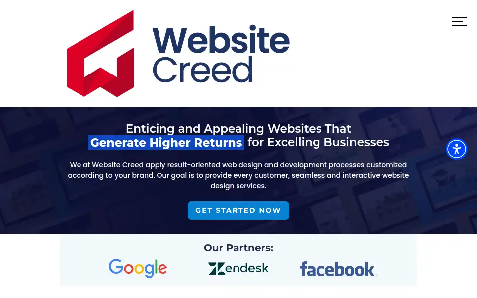Screenshot of websitecreed.com