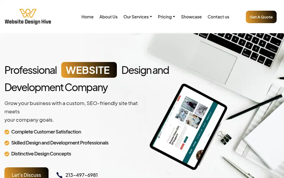 Screenshot of websitedesignhive.com
