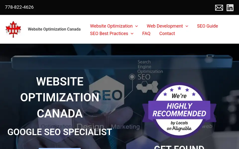Screenshot of websiteoptimizationcanada.ca