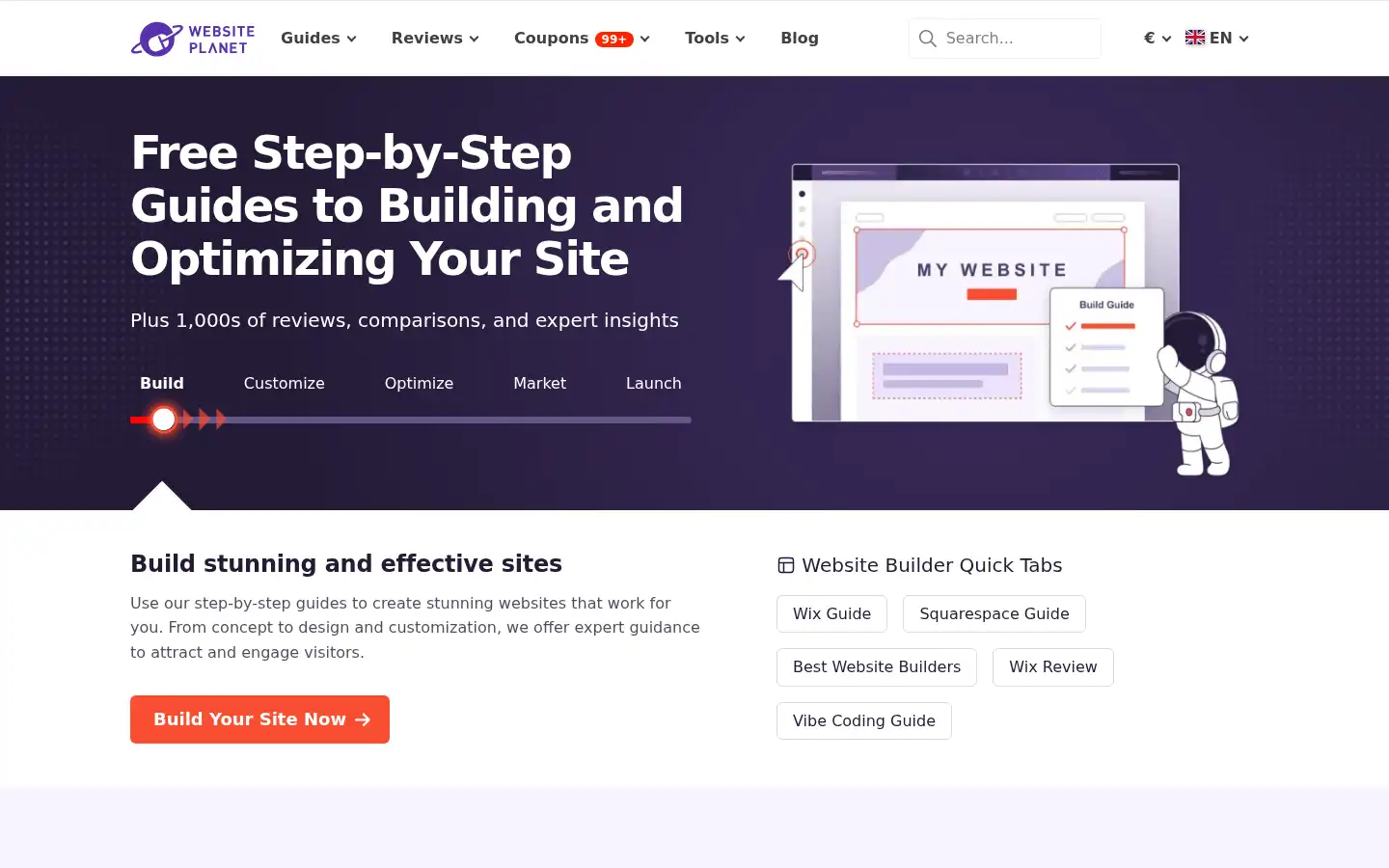 Screenshot of websiteplanet.com