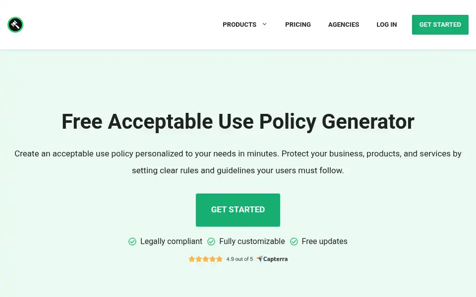 Screenshot of websitepolicies.com