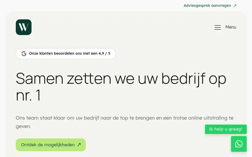 Screenshot of websitevisie.nl