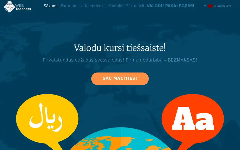 Screenshot of webteachers.eu