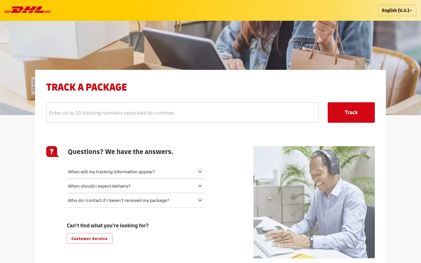 Screenshot of webtrack.dhlglobalmail.com