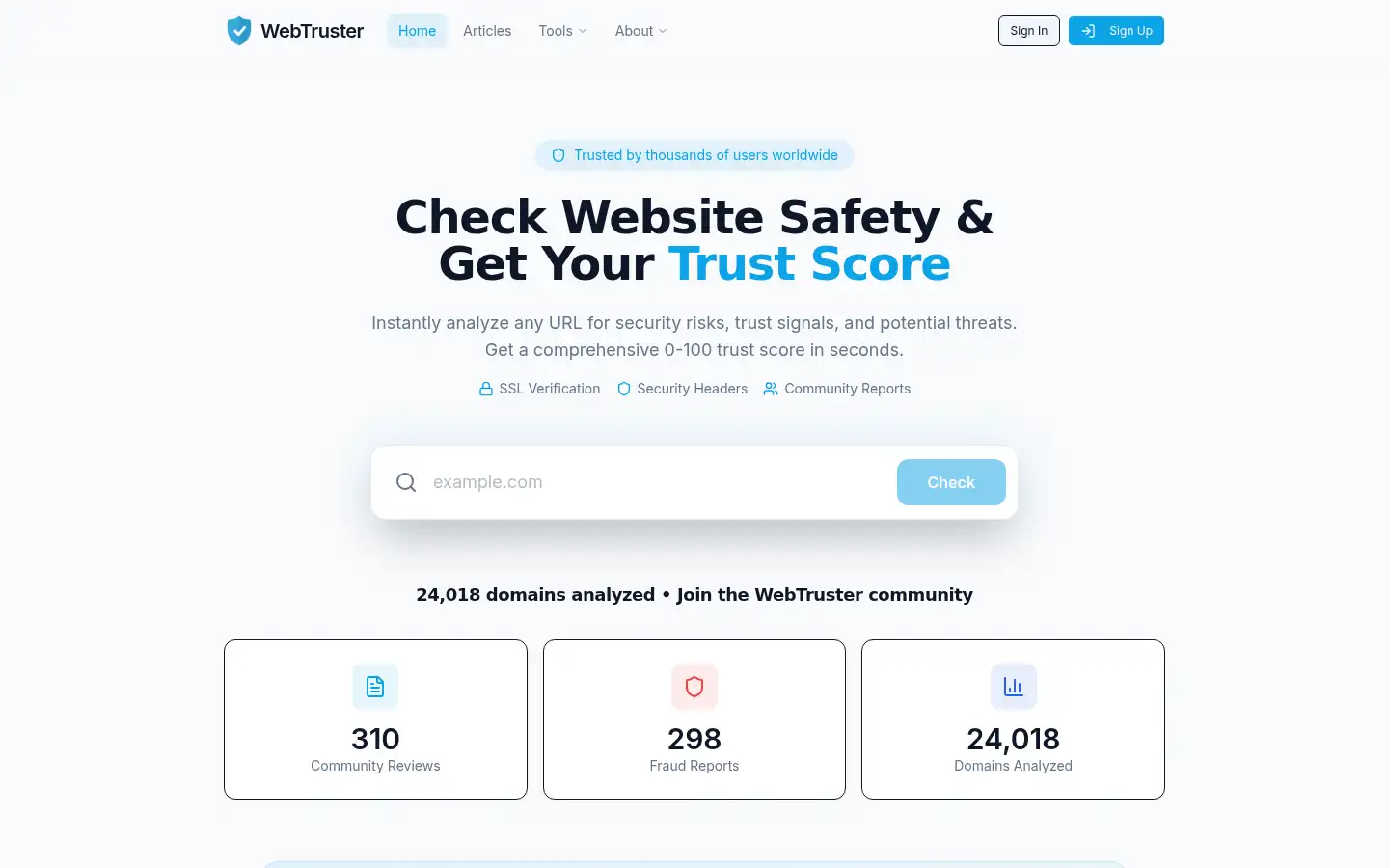 Screenshot of webtruster.com