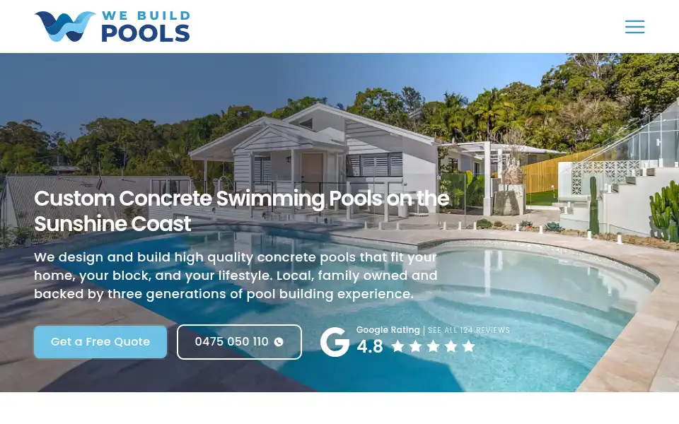 Screenshot of webuildpoolsqld.com.au