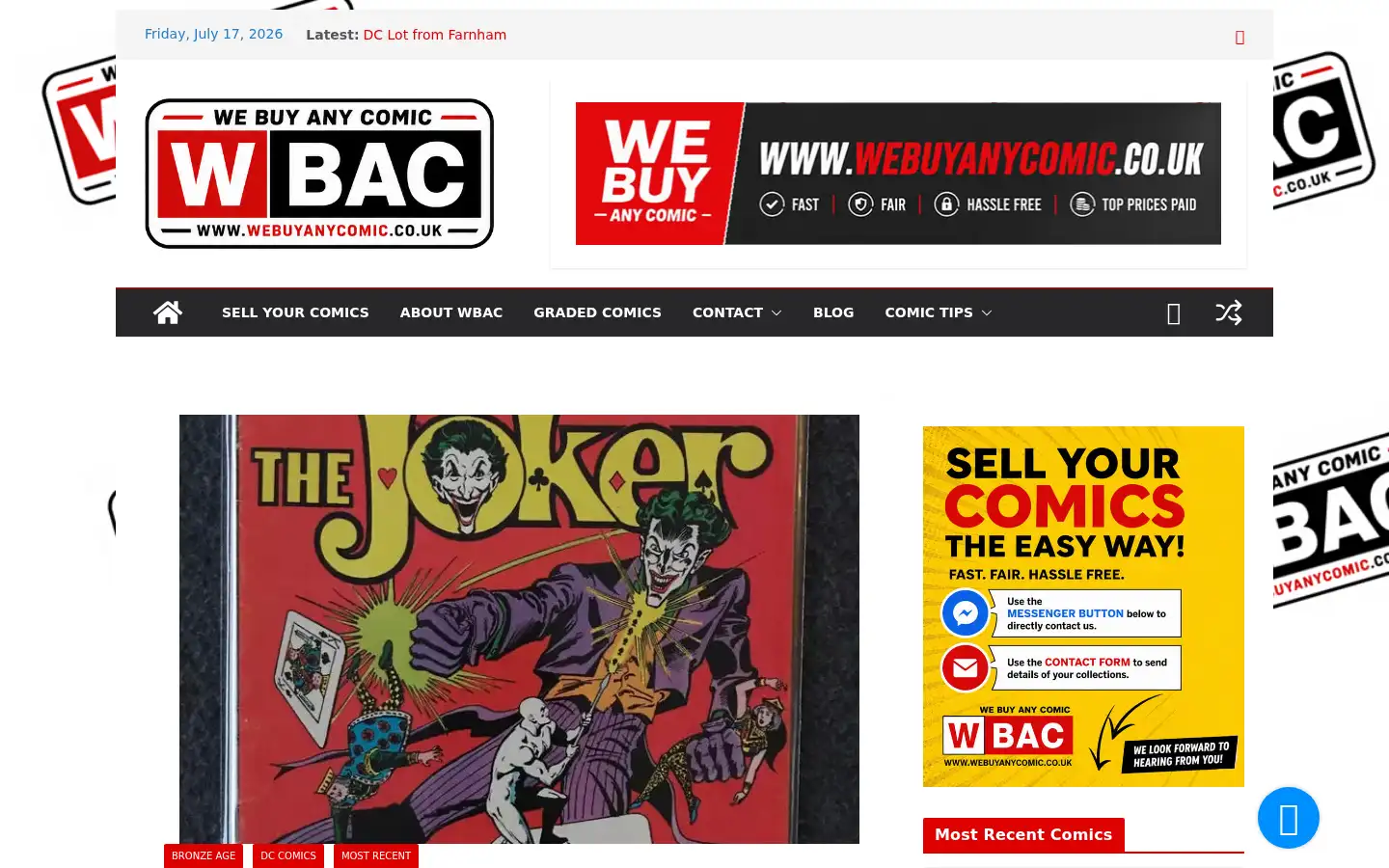 Screenshot of webuyanycomic.co.uk
