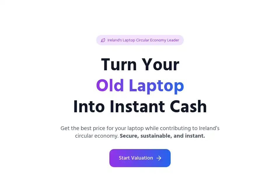 Screenshot of webuyanylaptop.ie