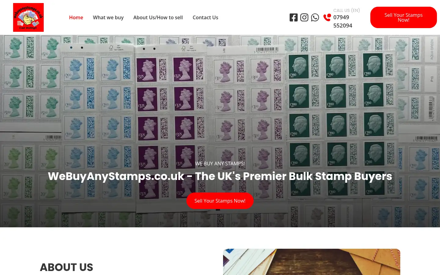 Screenshot of webuyanystamps.co.uk
