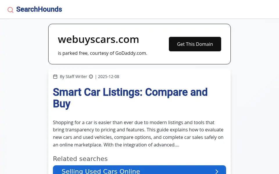 Screenshot of webuyscars.com