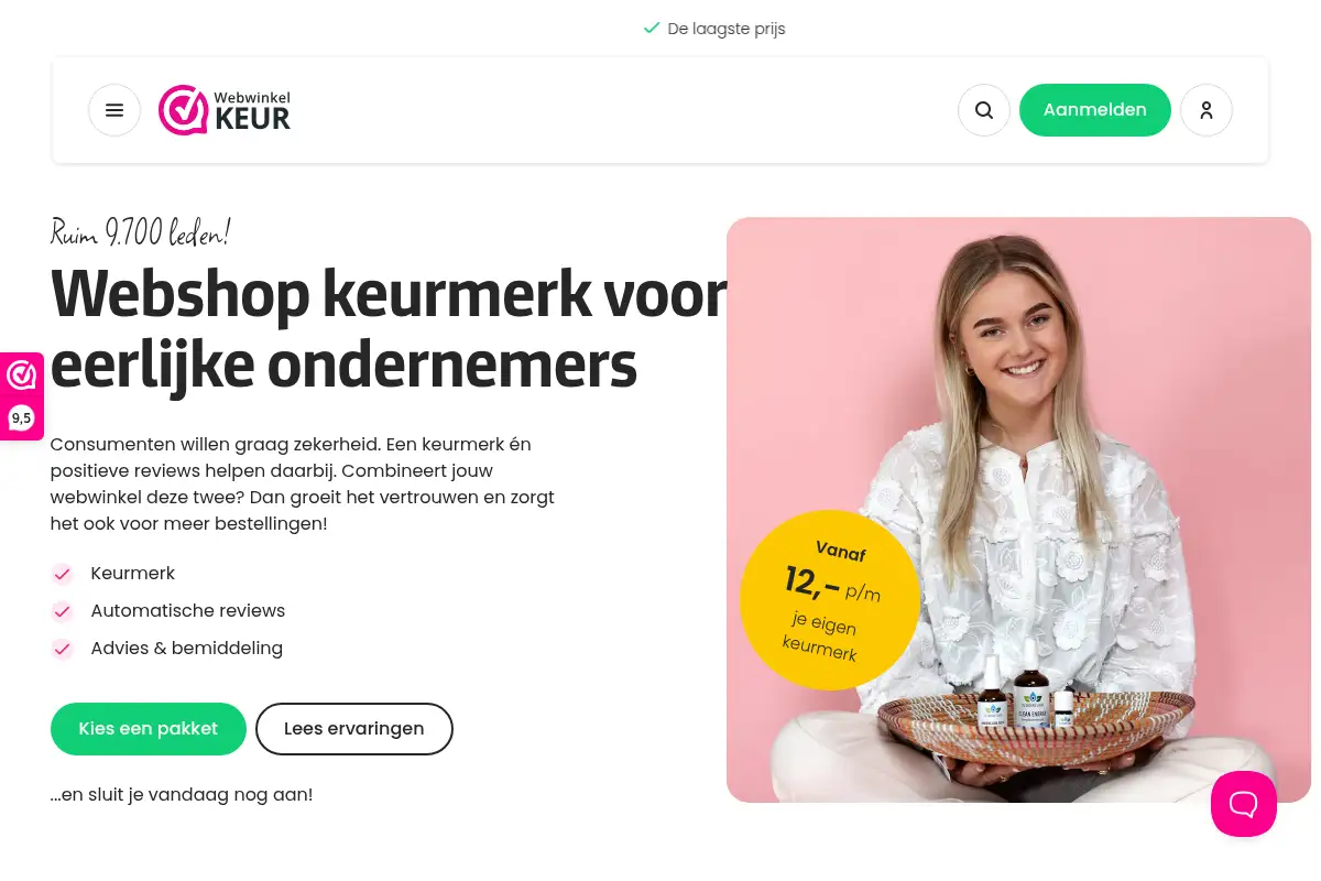 Screenshot of webwinkelkeur.nl