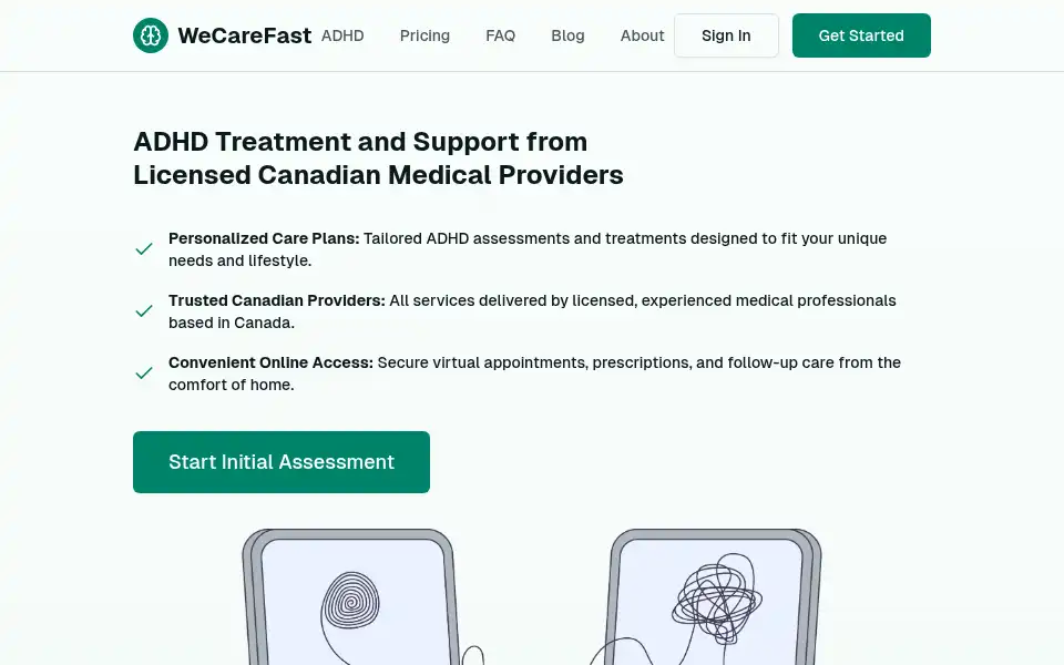 Screenshot of wecarefast.ca