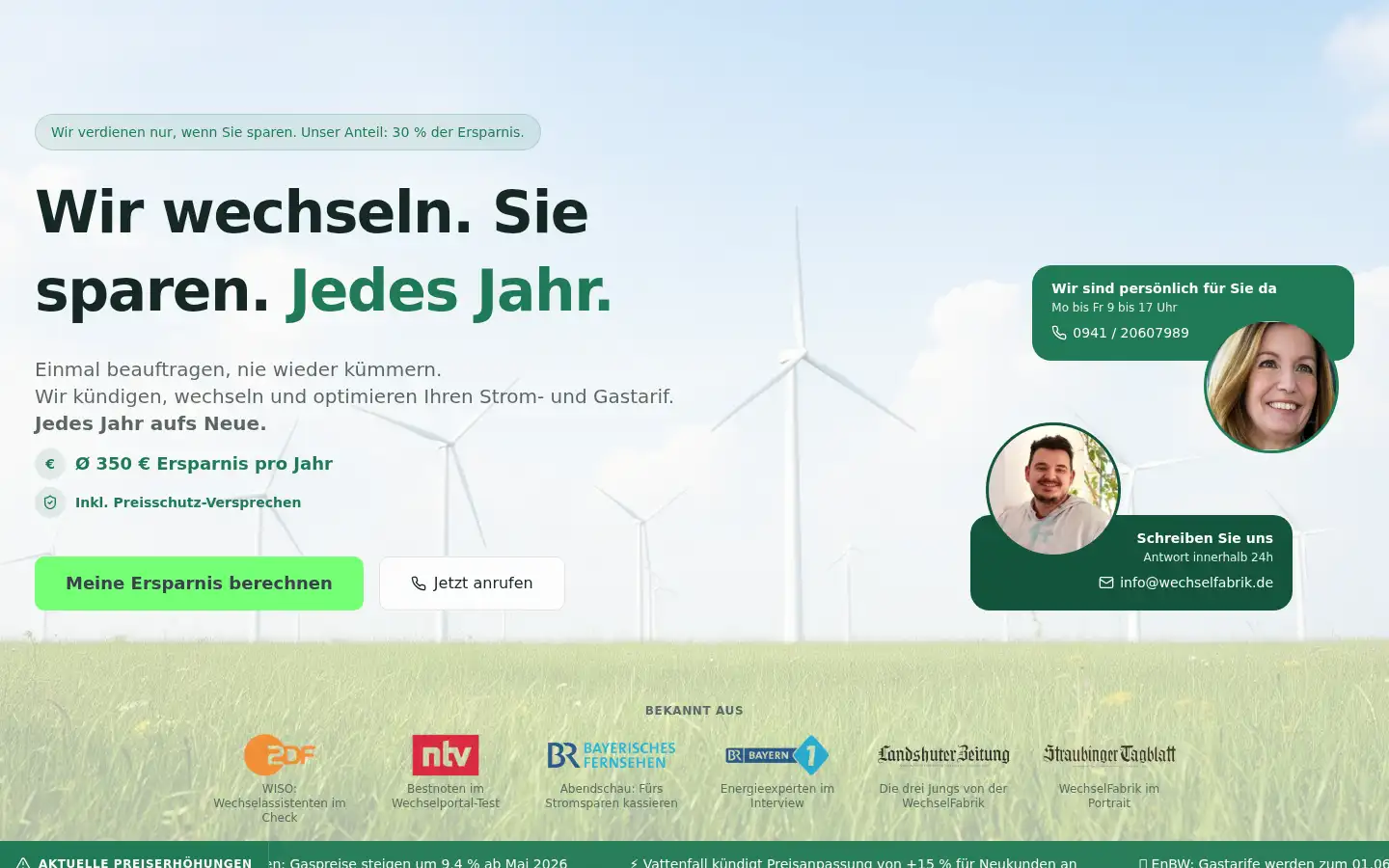 Screenshot of wechselfabrik.de