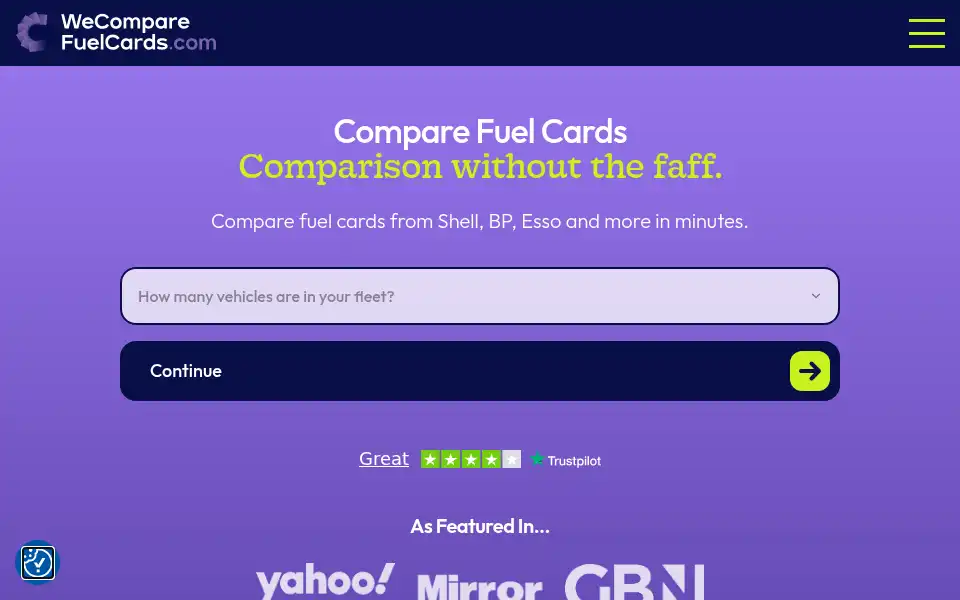 Screenshot of wecomparefuelcards.com
