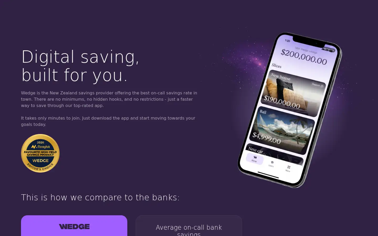 Screenshot of wedgemoney.co.nz