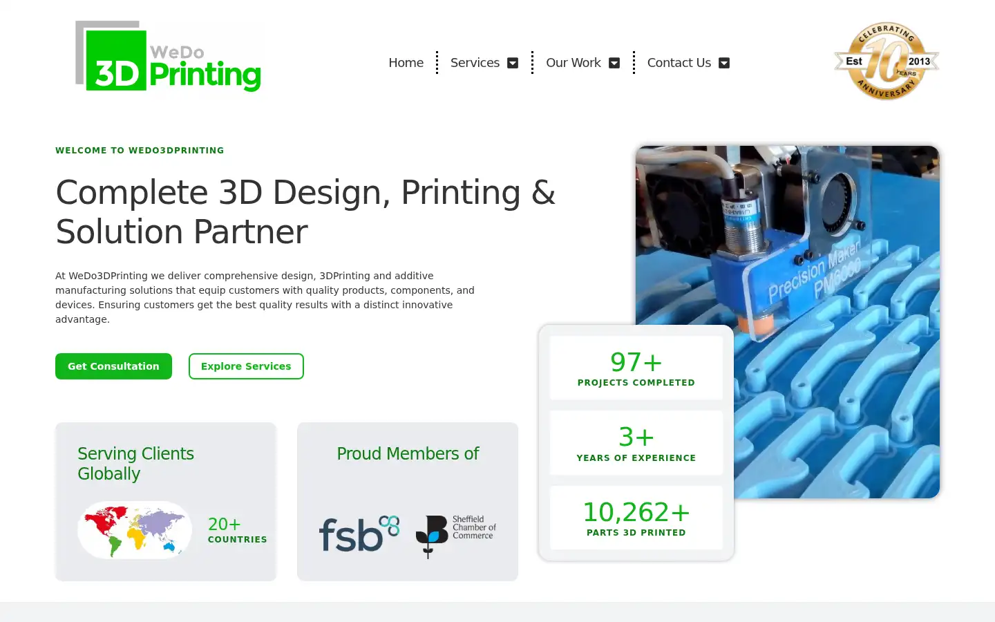 Screenshot of wedo3dprinting.com