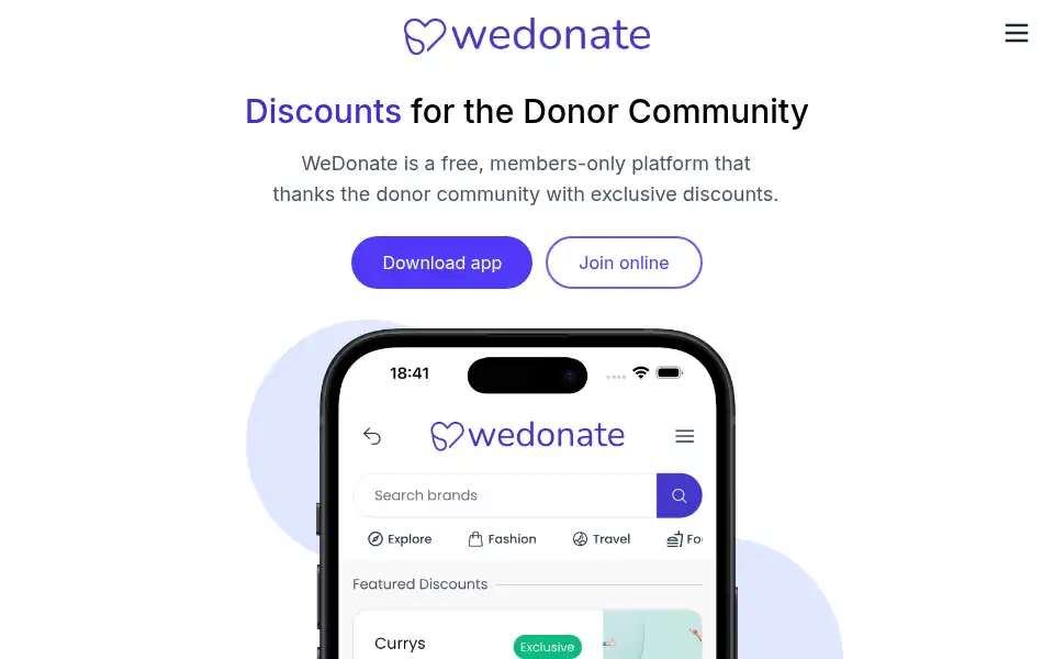 Screenshot of wedonate.io