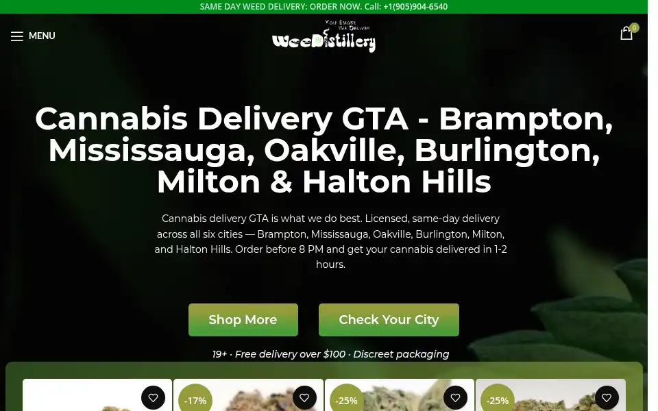 Screenshot of weedistillery.com
