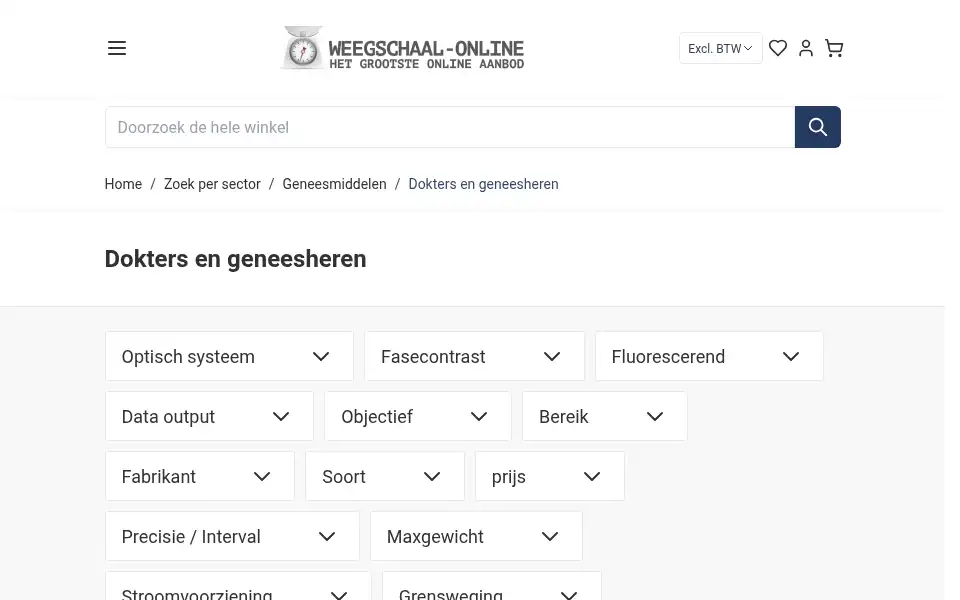 Screenshot of weegschaal-online.nl