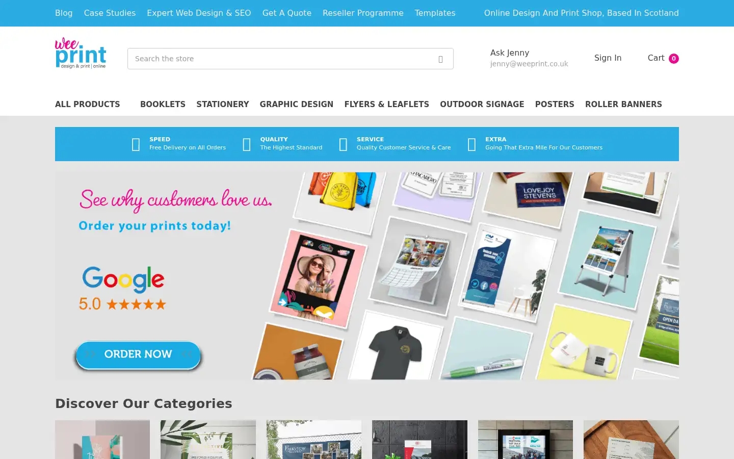 Screenshot of weeprint.co.uk