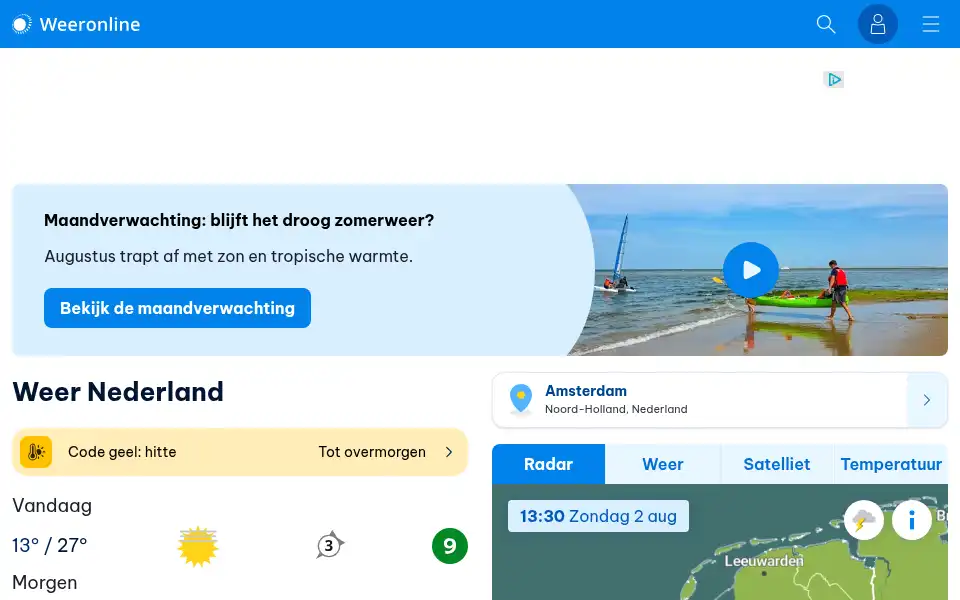 Screenshot of weeronline.nl