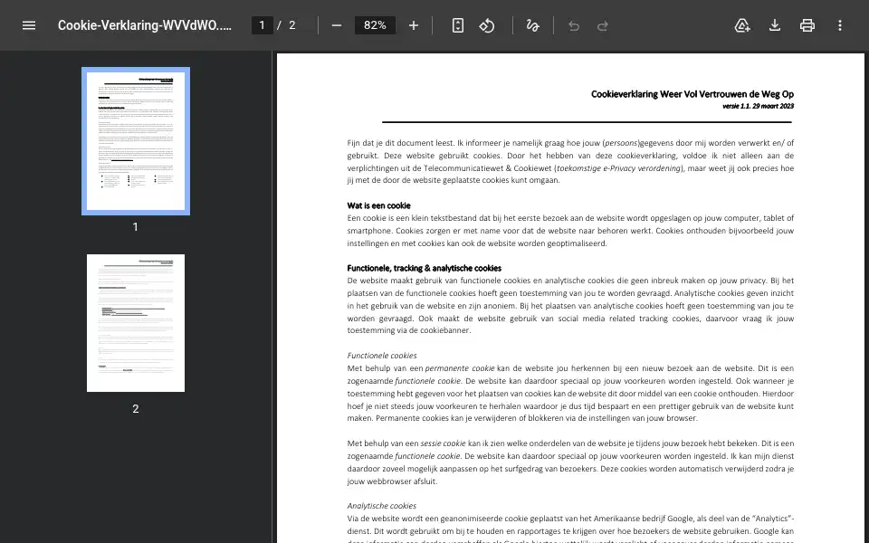Screenshot of weervolvertrouwendewegop.nl