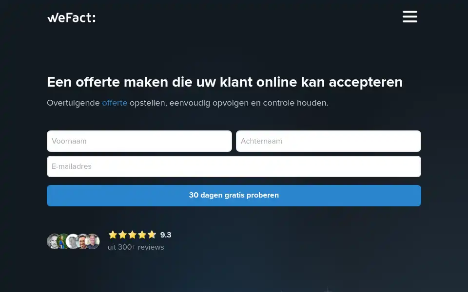 Screenshot of wefact.nl