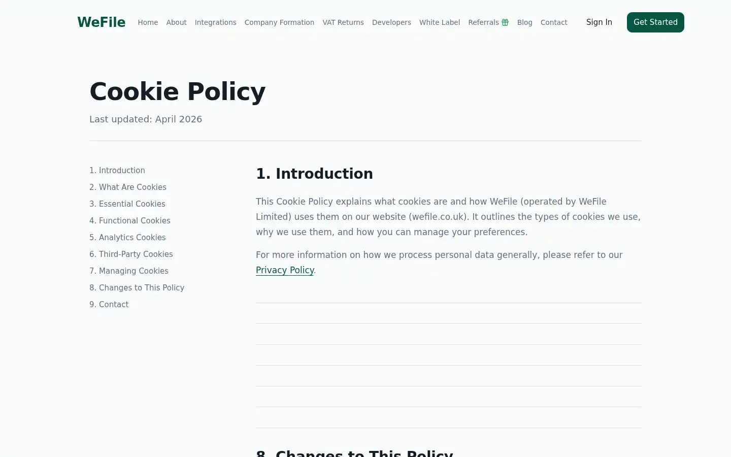 Screenshot of wefile.co.uk