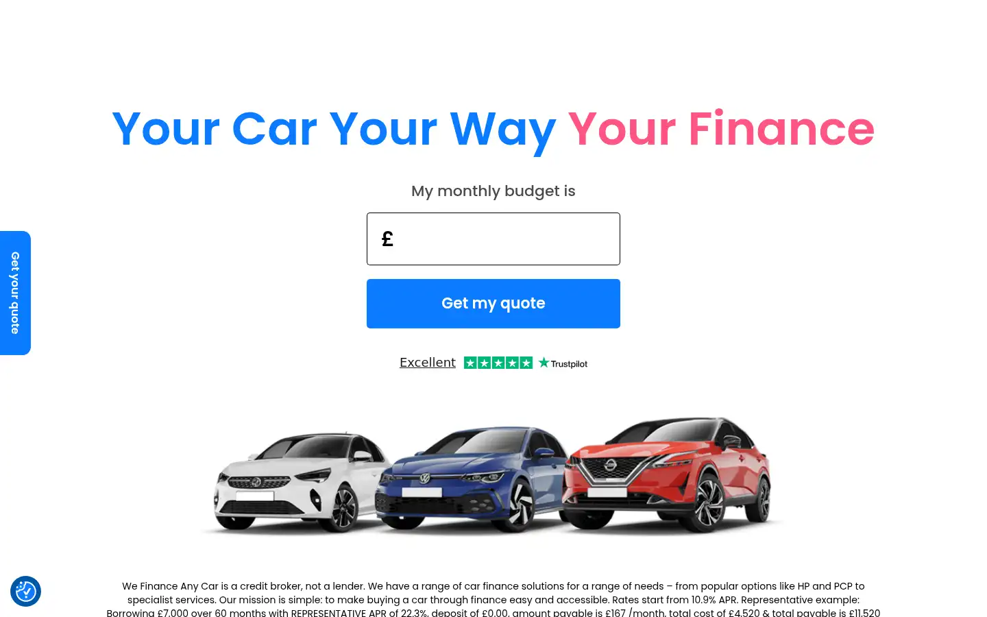Screenshot of wefinanceanycar.com