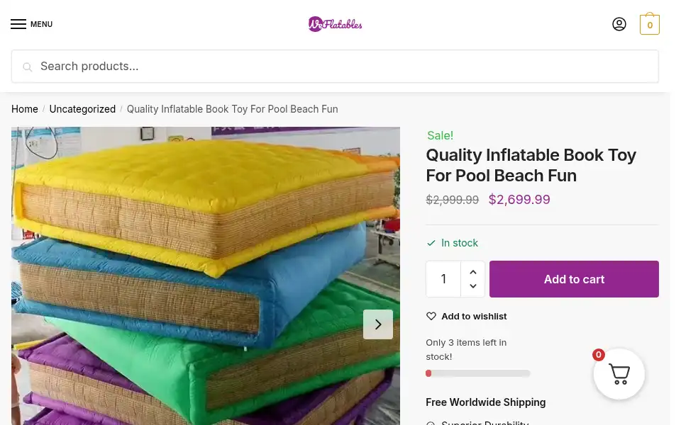 Screenshot of weflatables.com