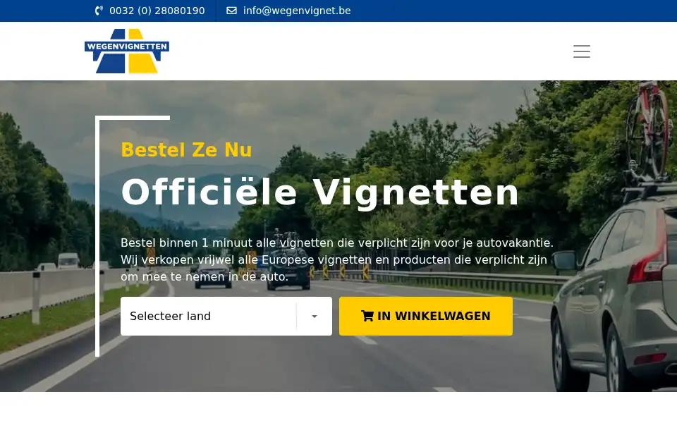 Screenshot of wegenvignet.be
