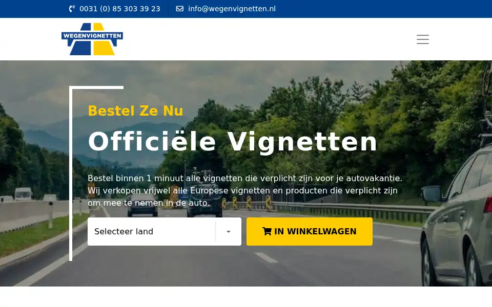 Screenshot of wegenvignetten.nl