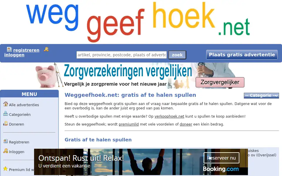 Screenshot of weggeefhoek.net