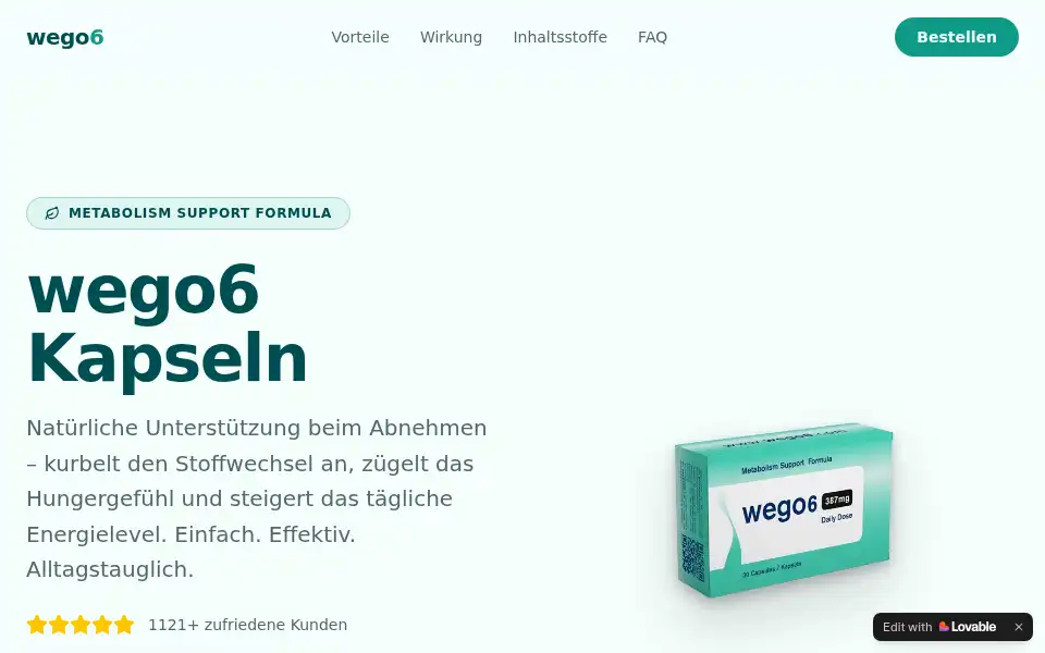 Screenshot of wego6-kapseln.lovable.app