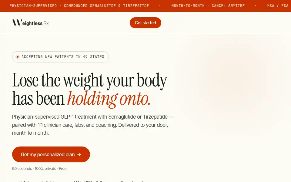 Screenshot of weightlessrx.com