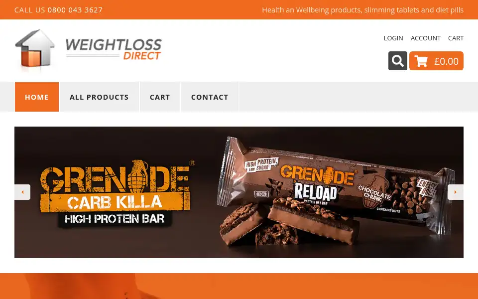 Screenshot of weightlossdirect.co.uk