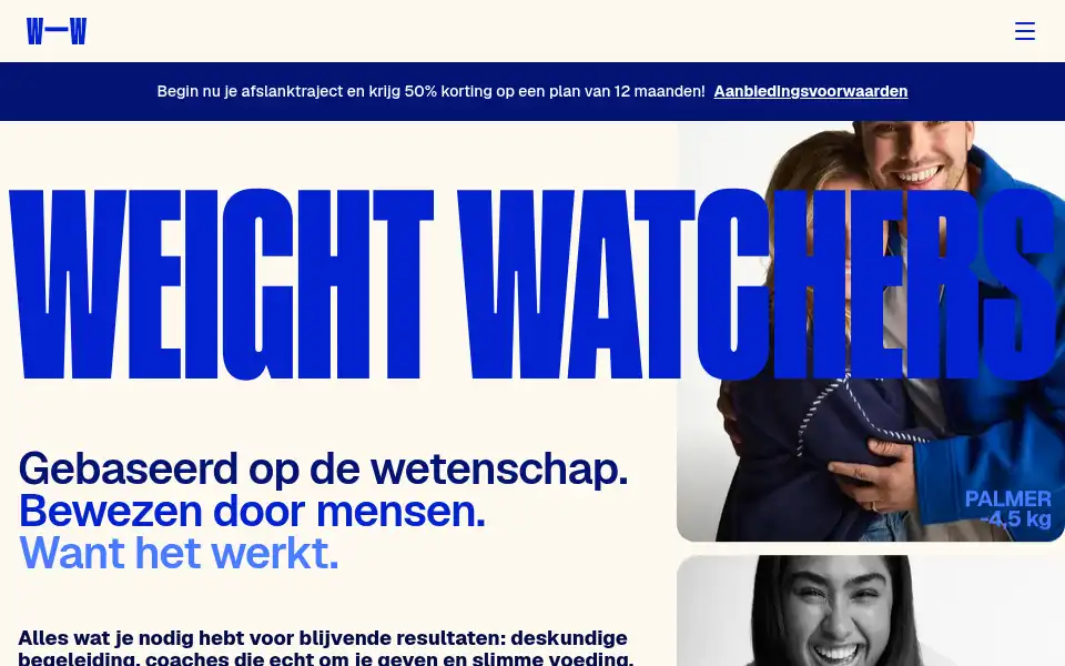 Screenshot of weightwatchers.be