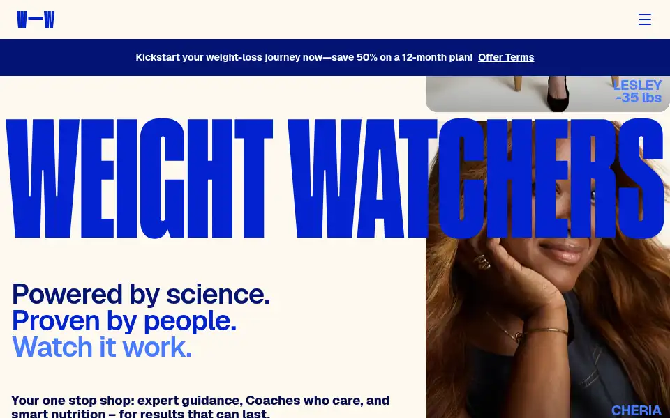 Screenshot of weightwatchers.ca