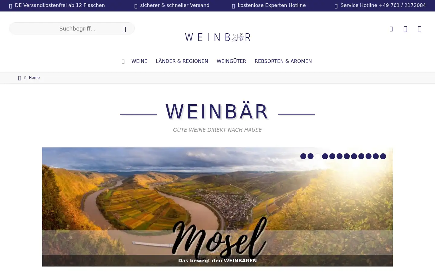 Screenshot of weinbaer.de