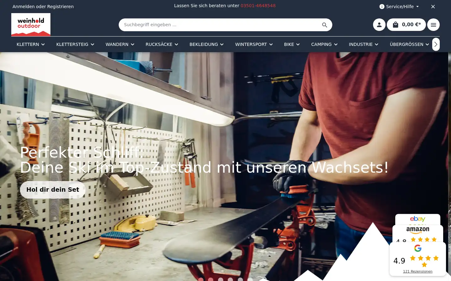 Screenshot of weinhold-outdoor.de