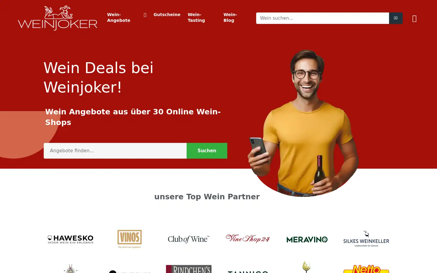 Screenshot of weinjoker.com