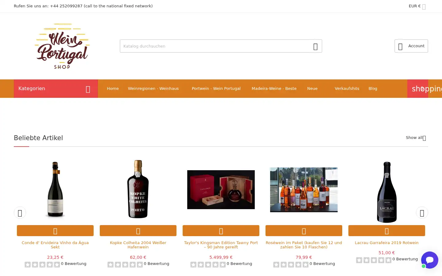 Screenshot of weinportugalshop.de