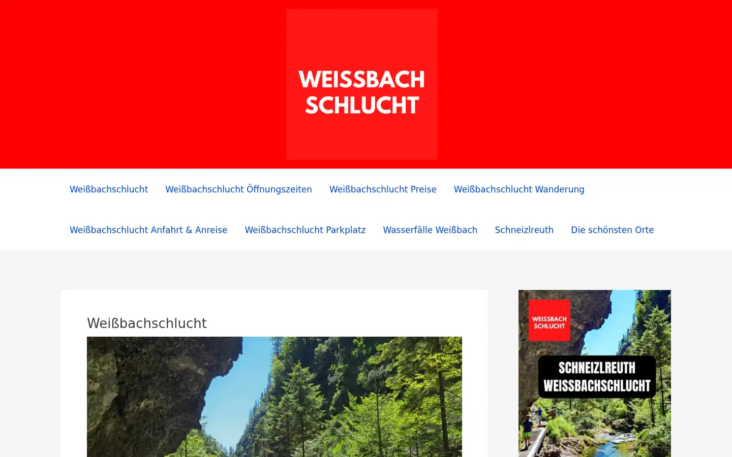 Screenshot of weissbachschlucht.de