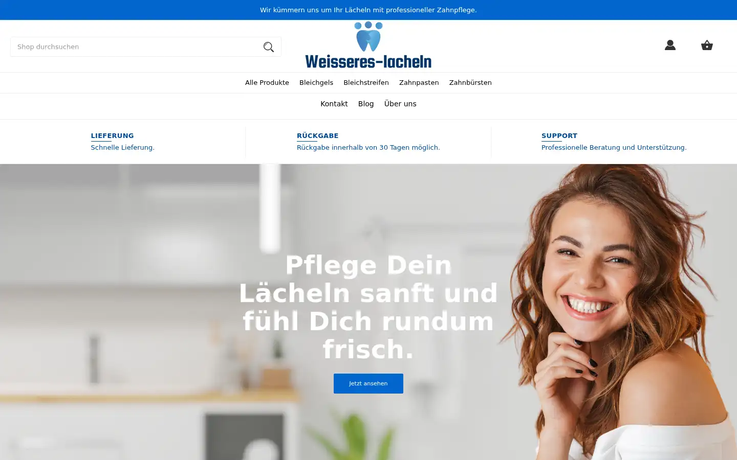Screenshot of weisseres-lacheln.at