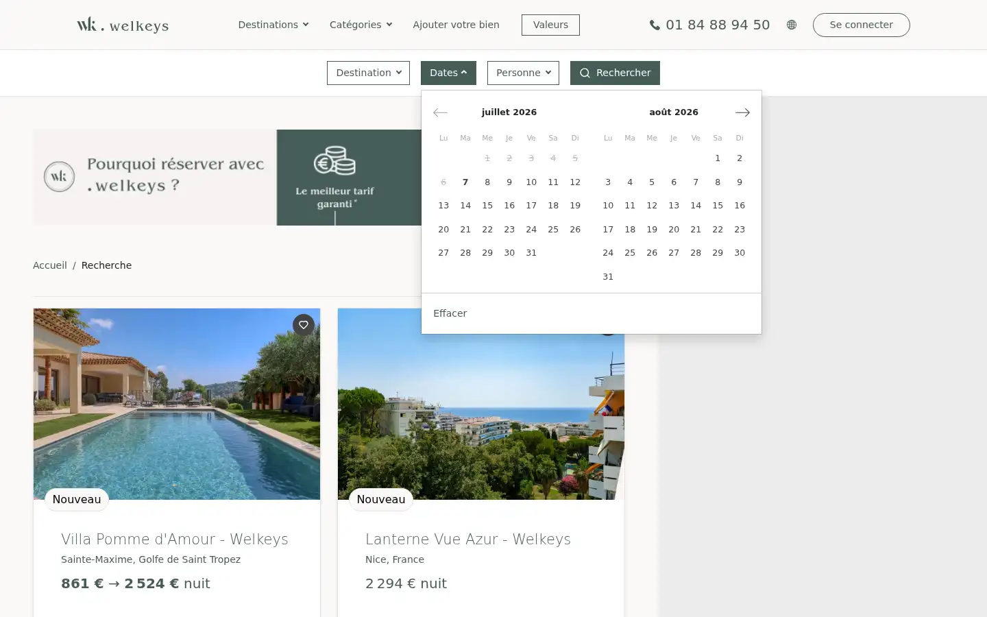 Screenshot of welkeys.com