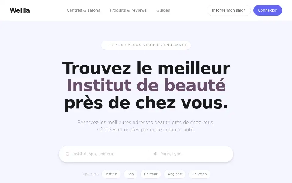 Screenshot of wellia.fr