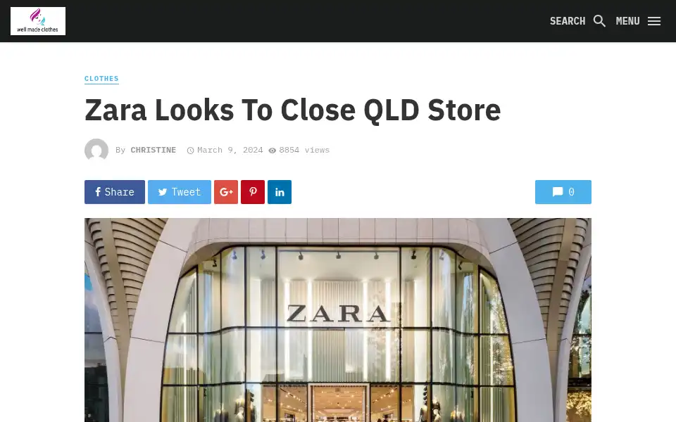 Screenshot of wellmadeclothes.com.au