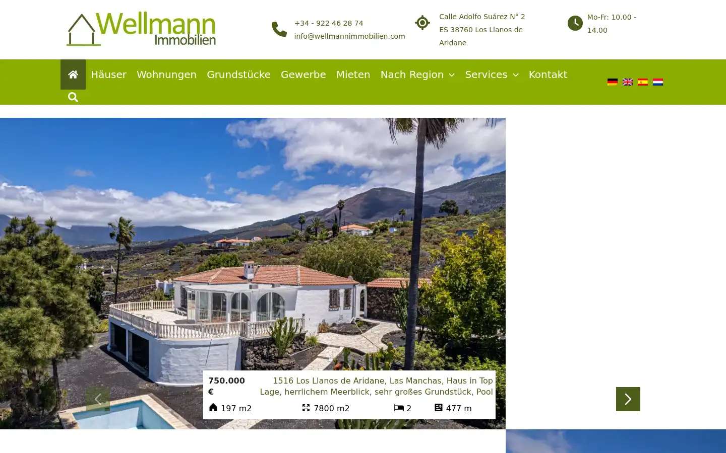 Screenshot of wellmannimmobilien.com