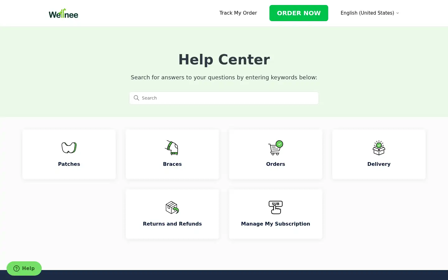 Screenshot of wellnee.zendesk.com