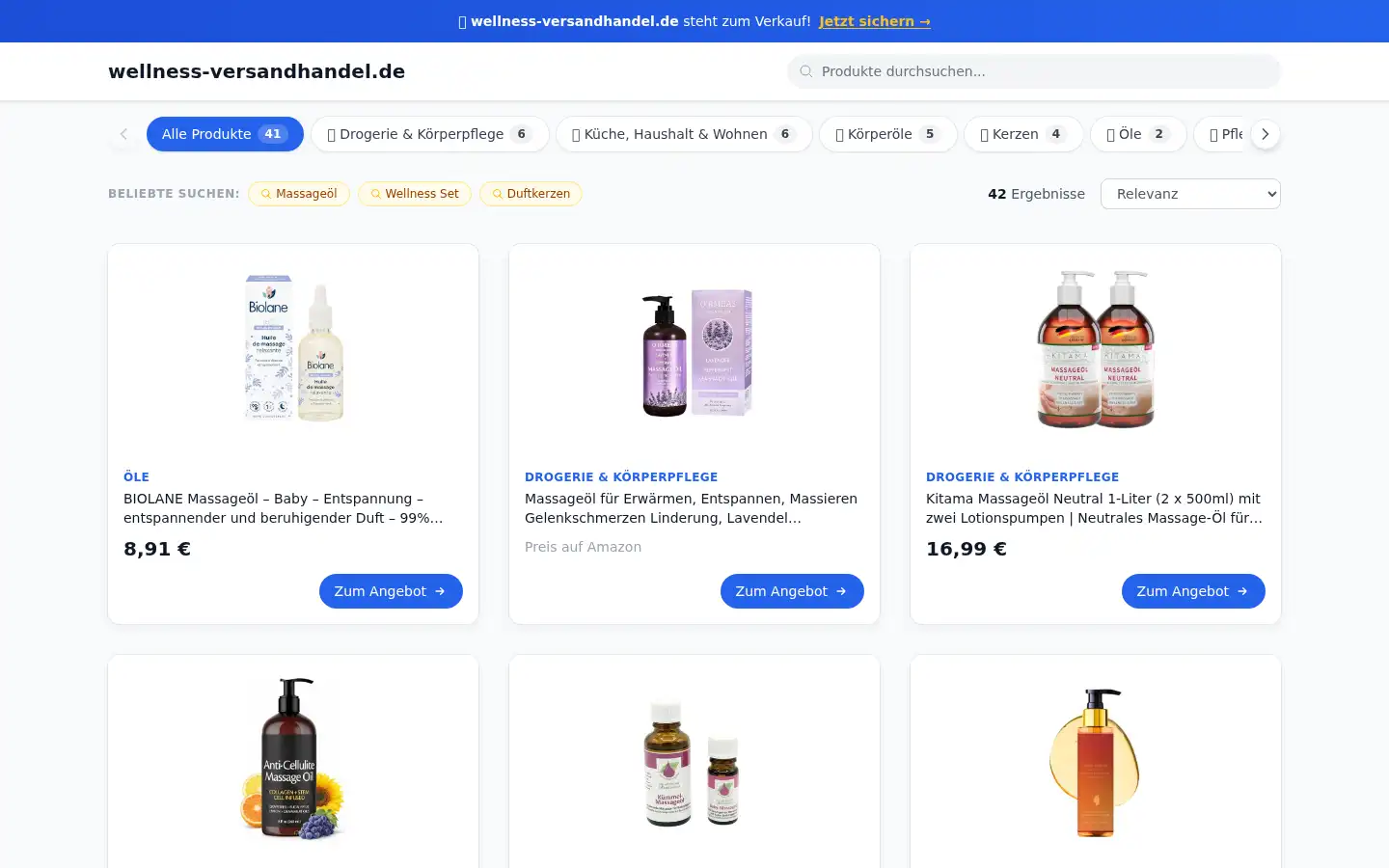 Screenshot of wellness-versandhandel.de